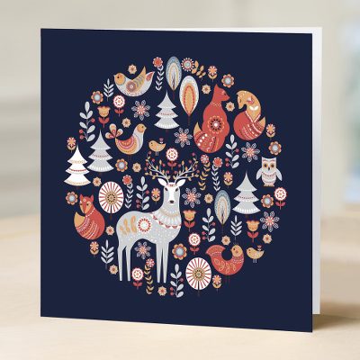 UNICEF holiday greeting cards, 'A Moment in the Woods' (set of 10) - UNICEF Holiday Greeting Cards (Set of 10)