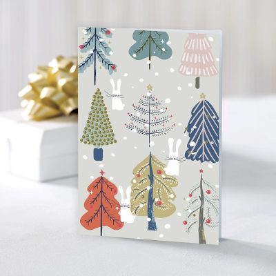 UNICEF holiday greeting cards, 'Thrice Upon a Rabbit' (set of 10) - UNICEF Holiday Cards with Rabbits (Set of 10)