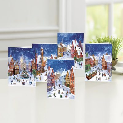UNICEF holiday greeting cards, 'Village Flurry' (set of 10) - UNICEF Village Flurry Holiday Cards 5 Designs (Set of 10)