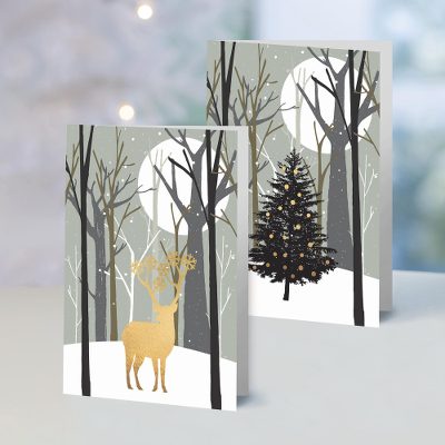 UNICEF holiday greeting cards, 'Moonlit Silhouettes' (set of 10) - UNICEF Moonlit Silhouettes Holiday Cards (Set of 10)