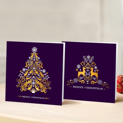 Unicef Christmas cards, 'A Golden Glow' (set of 10) - Unicef Christmas Cards A Golden Glow (Set of 10)