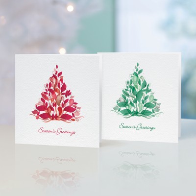 Unicef Christmas cards, 'Stylish Trees' (set of 10) - Unicef Christmas Cards Stylish Trees (Set of 10)