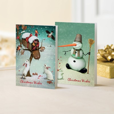 Unicef Christmas cards, 'The Rabbits & the Snowman' (set of 10) - Unicef Christmas Cards The Rabbits & the Snowman (Set of 10)
