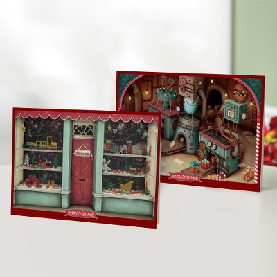 Unicef Christmas cards, 'A Christmas Shop' (set of 10) - Unicef Christmas Cards A Christmas Shop (Set of 10)