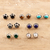 Multi-gemstone stud earrings, 'Everyday Pairs' (set of 7) - Multi-Gemstone Stud Earrings from India (Set of 7) thumbail