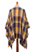 Alpaca blend poncho, 'Cuzco in the Morning' - Check Pattern Alpaca Blend Zip Poncho from Peru (image 2d) thumbail