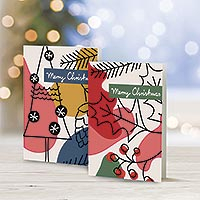 UNICEF Christmas greeting cards, 'Celebrate the Season' (pack of 10) - UNICEF Modern Christmas Cards (pack of 10)