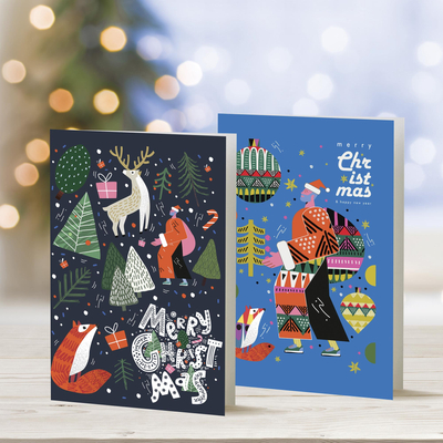 UNICEF Christmas Cards (set of 10) - Santa Sneakers | NOVICA United Kingdom