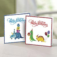 UNICEF BirthdayCards, 'Dinosaur Birthday Parade' (pack of 10) - UNICEF  Birthday Cards (pack of 10)