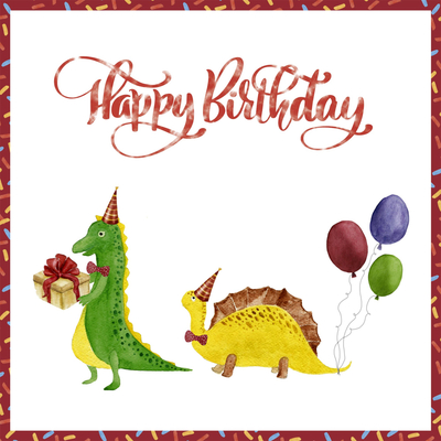 UNICEF BirthdayCards, 'Dinosaur Birthday Parade' (pack of 10) - UNICEF  Birthday Cards (pack of 10)