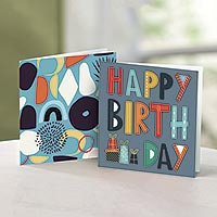 UNICEF Birthday Cards, 'Happy Happy Birthday' (pack of 10) - UNICEF Modern Birthday Cards (pack of 10)