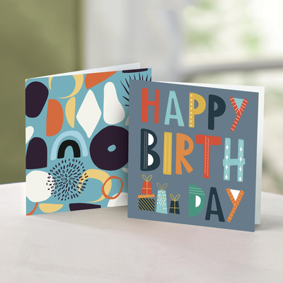 UNICEF Birthday Cards, 'Happy Happy Birthday' (pack of 10) - UNICEF Modern Birthday Cards (pack of 10)