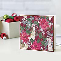 UNICEF Christmas greeting cards, 'The Llamas Fiesta' (pack of 10) - UNICEF Floral Christmas Cards (pack of 10)