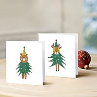 UNICEF Christmas greeting cards, 'Making the Most of the Season' (pack of 10) - UNICEF Whimsical Christmas Cards (pack of 10)