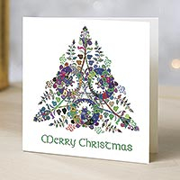 UNICEF Christmas greeting cards, 'Illuminated Celtic Tree' (pack of 10) - UNICEF Celtic Motif Christmas Cards (pack of 10)