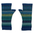 100% alpaca fingerless mitts, 'Inca Skies' - Shades of Blue and Green 100% Alpaca Knit Fingerless Mitts (image 2a) thumbail