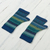 100% alpaca fingerless mitts, 'Inca Skies' - Shades of Blue and Green 100% Alpaca Knit Fingerless Mitts (image 2b) thumbail