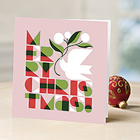 Unicef holiday greeting cards, 'Peaceful Wings Unfurled' (set of 12) - UNICEF Sustainable Christmas Cards (set of 12)