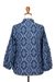 Denim shirt jacket, 'Brocade Flowers' - Woven Cotton Button-Up Shirt Jacket from Java