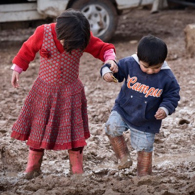 Winter boots for a Syrian child - Warm winter boots for a Syrian child