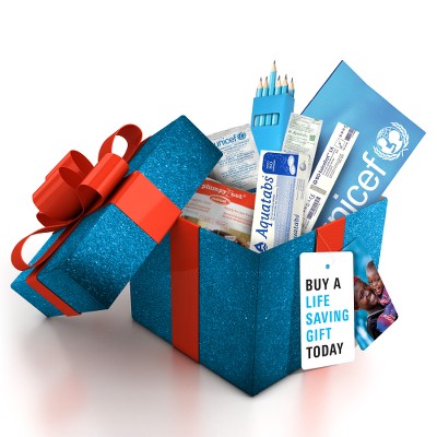 Childrens Christmas gift parcel - Children's Christmas gift box of essential supplies