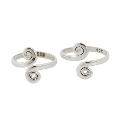 Sterling silver toe rings,
