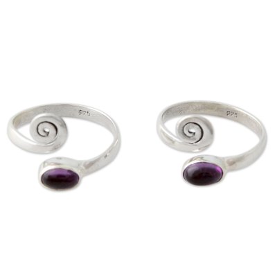 Amethyst toe rings,