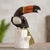 Onyx and jasper sculpture, 'Toucan Dines' - Multicolor Bird Onyx Jasper Gemstone Sculpture (image 2b) thumbail