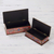 Reverse painted glass jewelry boxes, 'Sapphire' (pair) - Artisan Crafted Reverse Painted Glass Jewelry Boxes (Pair) (image 2b) thumbail