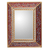 Cedar mirror, 'Bluebells on Scarlet' - Fair Trade Reverse Painted Glass Mirror thumbail