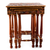 Cedar and leather accent tables, 'Paradise' (set of 3) - Colonial Wood Leather Side Table (Set of 3) (image 2b) thumbail