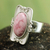 Rhodonite cocktail ring, 'Rose Aristocrat' - Rhodonite and Sterling Silver Cocktail Ring (image 2) thumbail