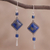 Lapis lazuli dangle earrings, 'Legacy' - Lapis Lazuli and Sterling Dangle Handmade Earrings (image 2) thumbail