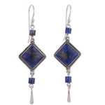Lapis lazuli dangle earrings, 'Legacy' - Lapis Lazuli and Sterling Dangle Handmade Earrings