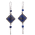 Lapis lazuli dangle earrings, 'Legacy' - Lapis Lazuli and Sterling Dangle Handmade Earrings (image 2a) thumbail