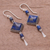 Lapis lazuli dangle earrings, 'Legacy' - Lapis Lazuli and Sterling Dangle Handmade Earrings (image 2b) thumbail