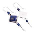 Lapis lazuli dangle earrings, 'Legacy' - Lapis Lazuli and Sterling Dangle Handmade Earrings