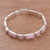 Pink opal wristband bracelet, 'Sweetheart' - Pink Opal Link Bracelet (image 2) thumbail