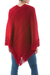 Alpaca blend poncho, 'Red Latitudes' - Hand Crafted Peruvian Alpaca Wool Women's Poncho (image 2d) thumbail