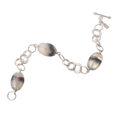 Opal link bracelet, 'Secrets' - Opal link bracelet