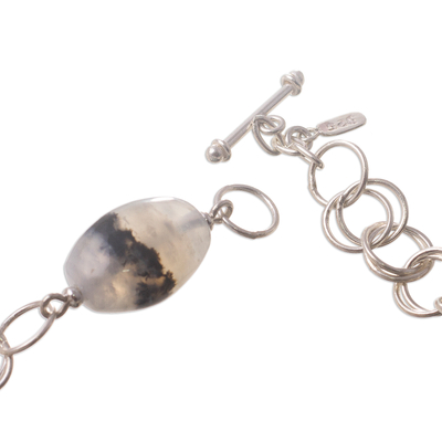 Opal link bracelet, 'Secrets' - Opal link bracelet