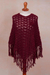 100% alpaca poncho, 'Continents' - Handcrafted Alpaca Wool Crochet Poncho (image 2d) thumbail