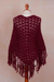 100% alpaca poncho, 'Continents' - Handcrafted Alpaca Wool Crochet Poncho (image 2f) thumbail