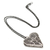Silberne Medaillon-Halskette - Handgefertigte herzförmige Medaillon-Halskette aus Sterlingsilber