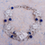 Lapis lazuli flower bracelet, 'Garlands' - Sterling Silver Filigree Lapis Lazuli Bracelet thumbail