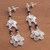 Lapis lazuli chandelier earrings, 'Garlands' - Fair Trade Floral Silver Dangle Lapis Lazuli Earrings
