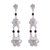 Pendientes candelabro de lapislázuli - Pendientes colgantes de plata con flores de comercio justo y lapislázuli