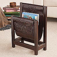 Featured review for Cedar and leather magazine rack, Leisure