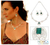 Chrysocolla jewellery set, 'Leaves' - Chrysocolla Silver Necklace And Earrings jewellery Set