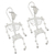 Silver filigree earrings, 'Dancing Skeleton' - Day of the Dead Sterling Silver Filigree Earrings from Peru (image 2b) thumbail